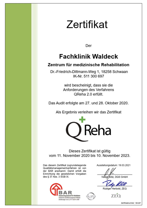 2022 Zertifizierung QReha